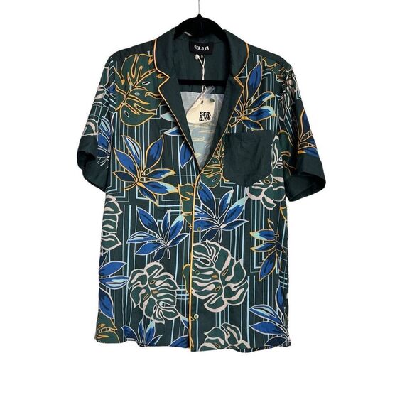 Revolve SER.O.YA Shirt Womens Small Amazon Tropical Bahar Button Up Short Sleeve - Picture 3 of 11